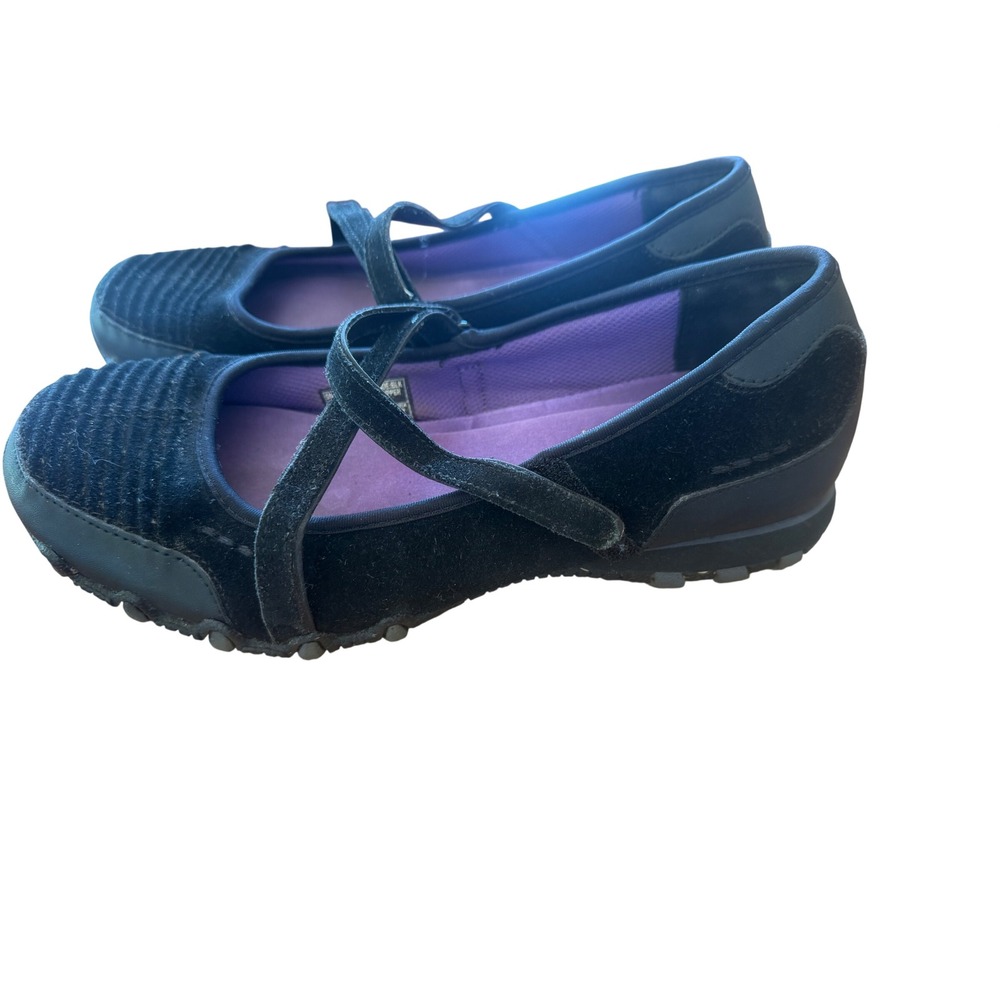 Skechers Relaxed Fit Memory Foam Black Mary Jane Flats Women 8 48904 Sporty